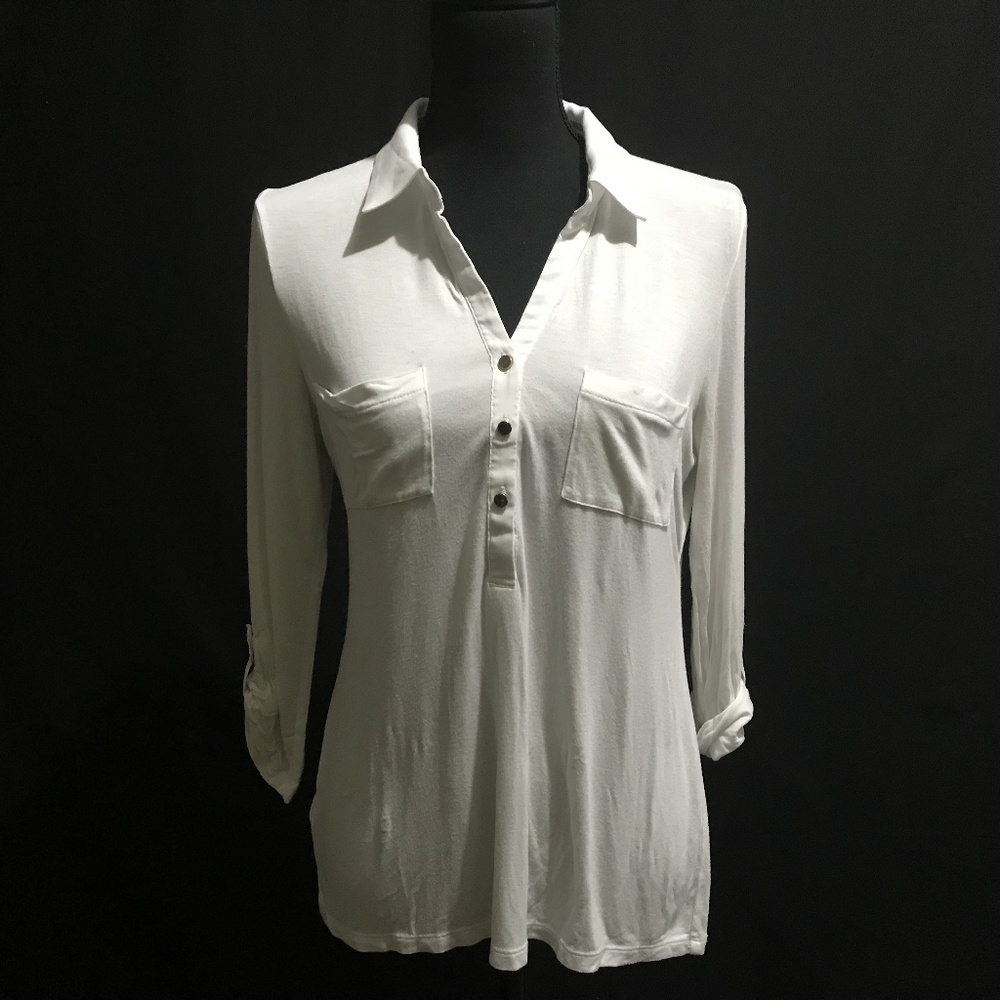 White Button Down Roll Sleeve shirt
